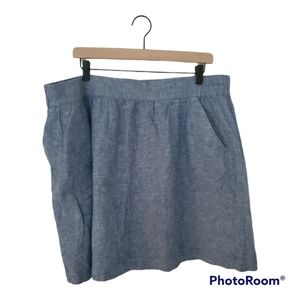 LOFT Skirt Chambray Style NWT Linen Blend Size XL